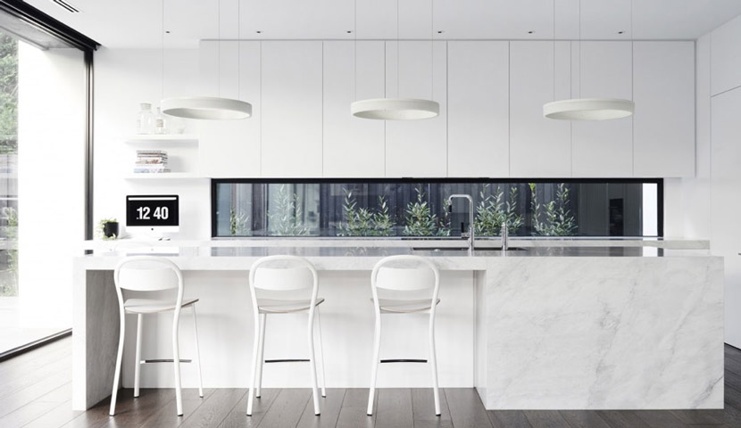 طراحی دکوراسیون آشپزخانه مدرن سفید